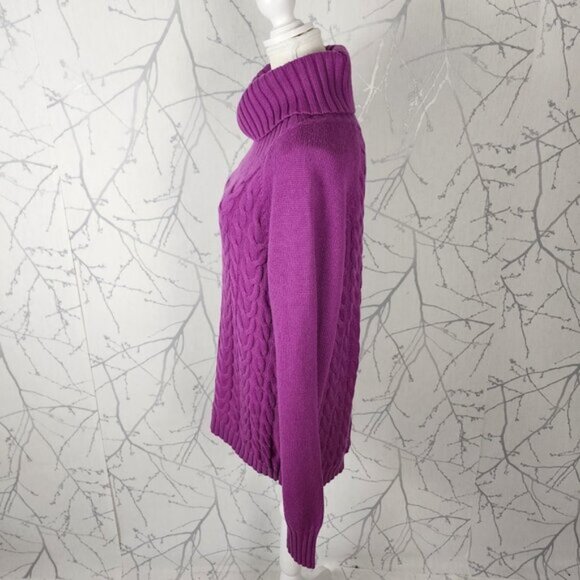 Banana Republic Wool Cashmere Blend Cable Knit Turtleneck Sweater - Picture 2 of 5